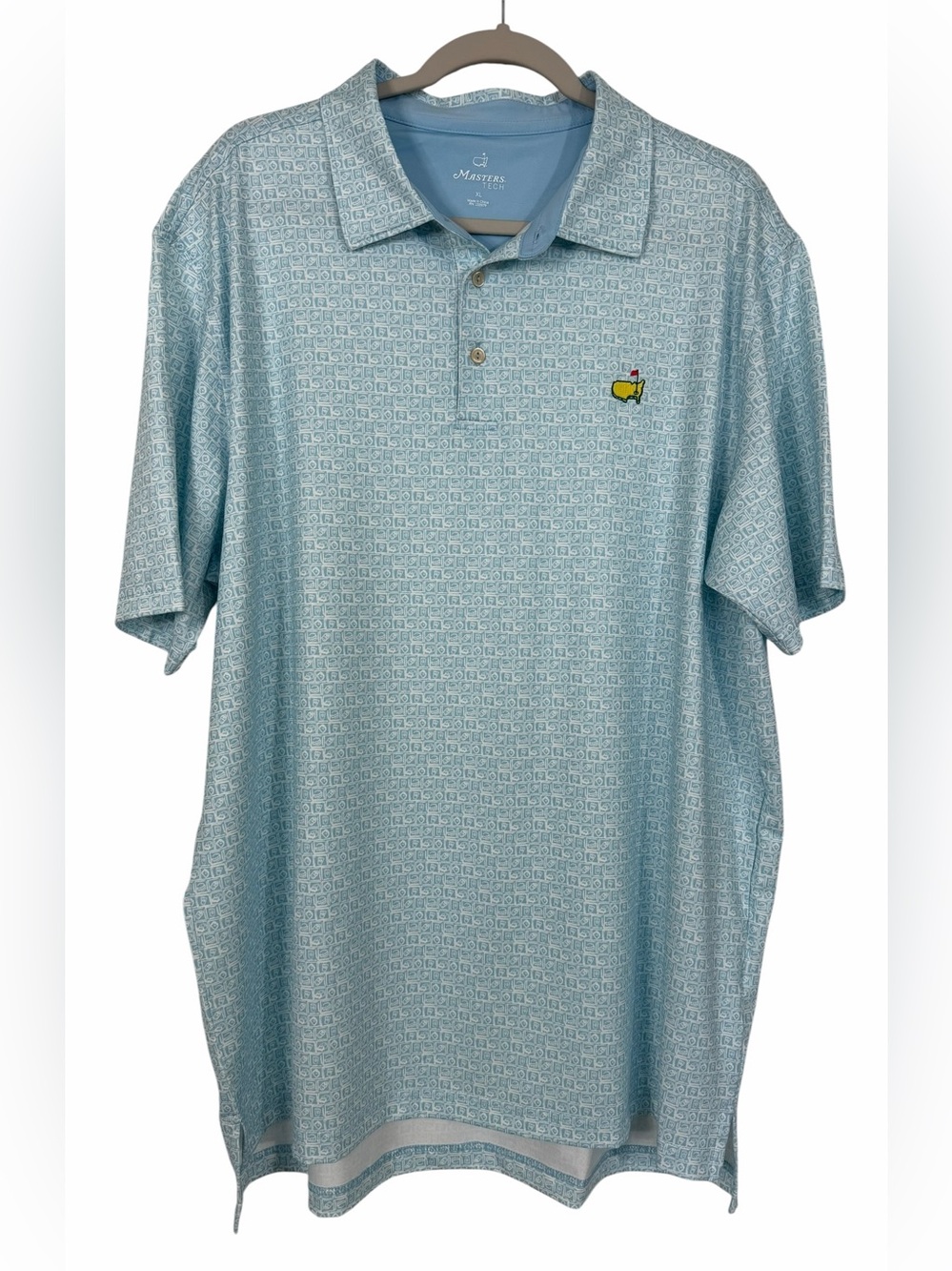 Masters Tech Short Sleeve Polo Light Blue Concessions Golf Performance Sz XL
